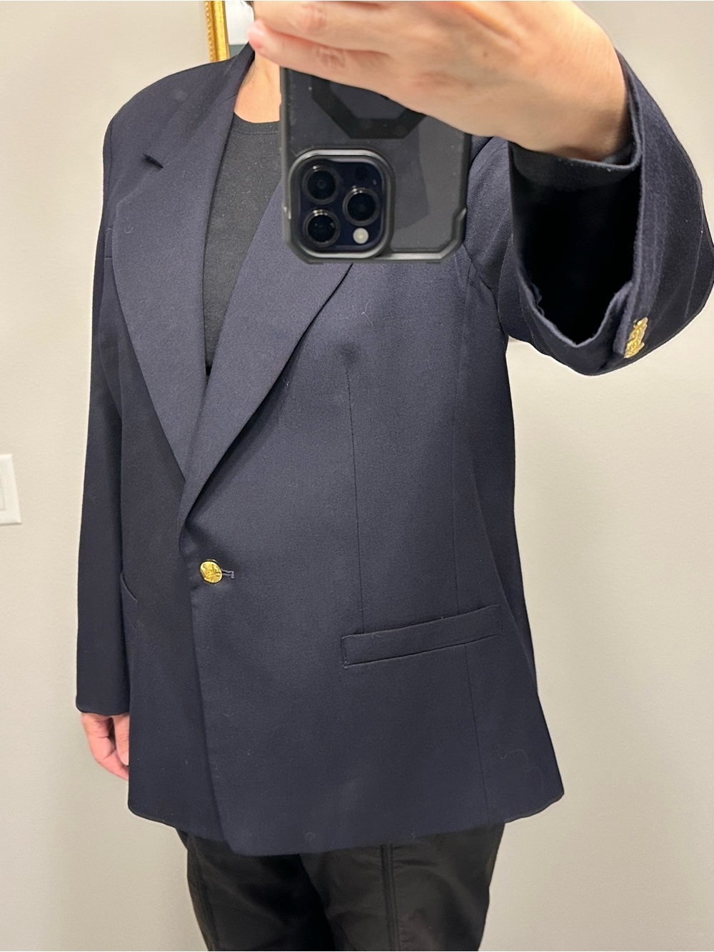 Austin Reed Women’s size 16 Navy Single-Button Sport Coat with Gold Button - Picture 7 of 12
